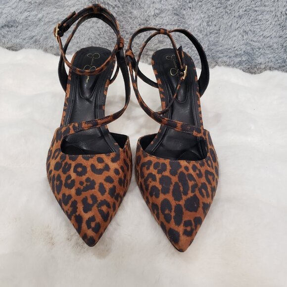 Jessica Simpson Maggie Animal Print Asymmetrical Strap Heel Women's Size 6.5 NEW - Picture 6 of 7